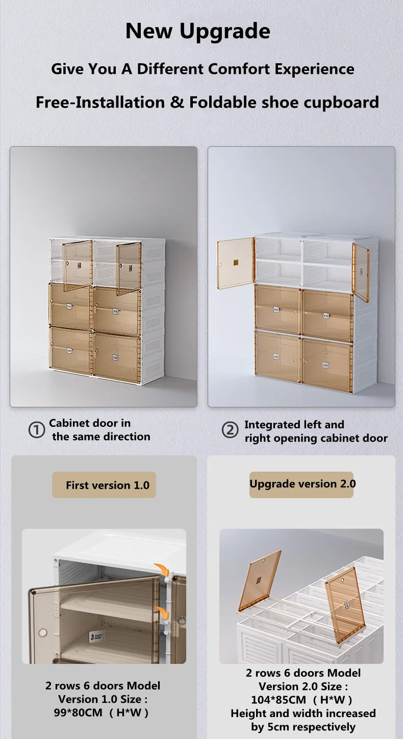 Mayi box AntBox 2.0 Clear Magnet Plastic Shoe Boxes Storage Acrylic Custom Transparent Display Shoe Boxes Organizer CABINET