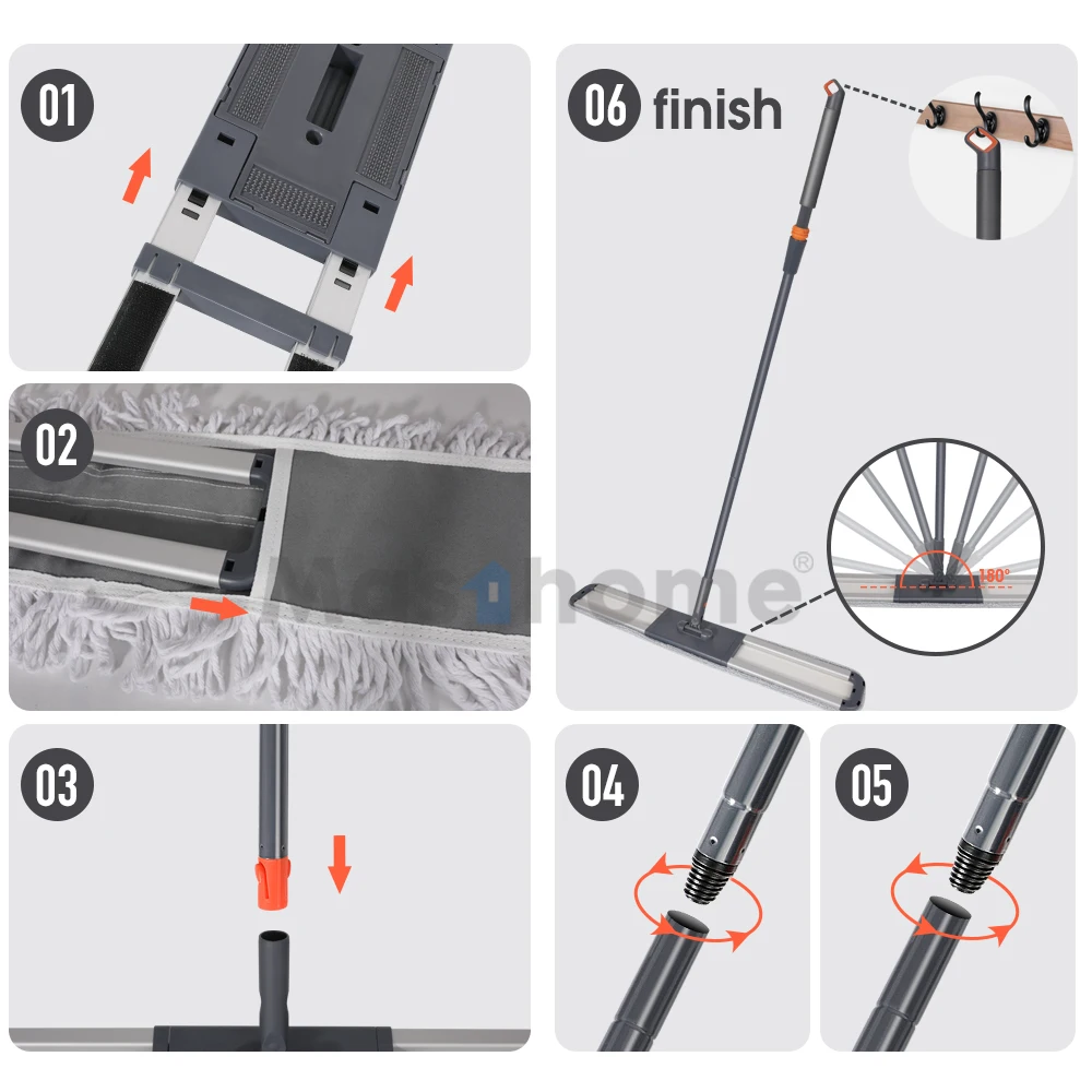 Masthome Cleaning Floor Tools Wholesale Flat Commercial Duster Mop 360 Spin Dust Proof Industrial Suit Mop