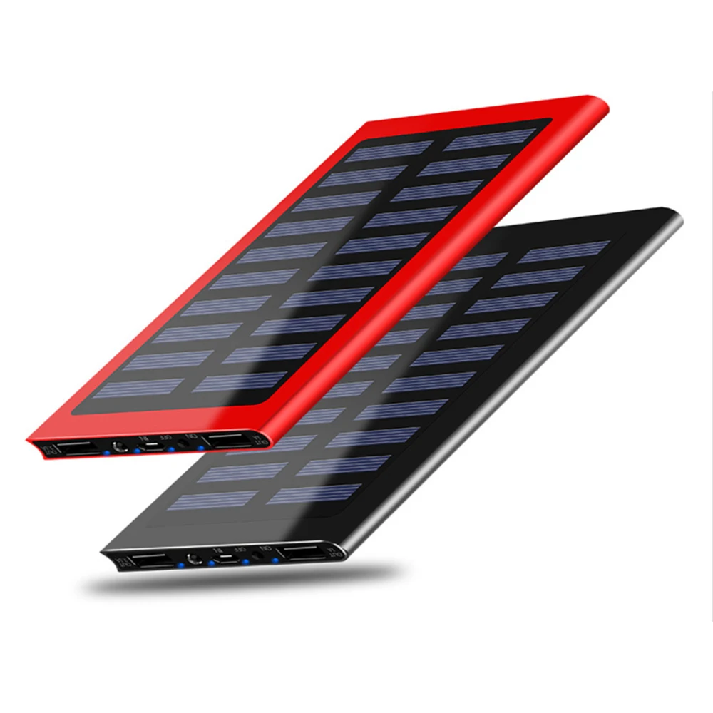 Solar Power Bank for Phones 8000mAh Solar Charger 2 Usb Ports External Charger