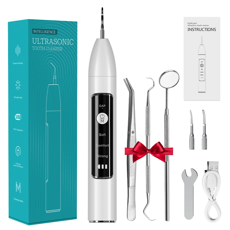 Tooth Cleaner Tartar Stain Tooth Cleaning Dental Calculus Plaque Remover Visible Electric Ultrasonic Teeth Cleaner