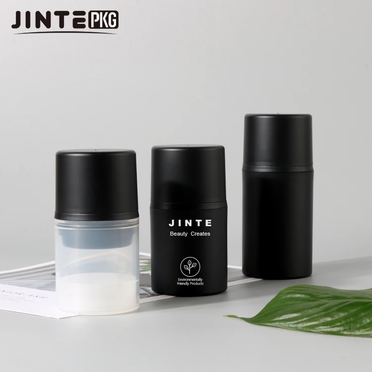 Wholesale Luxury 30ml 50ml 100ml 150ml Good Quality Matte Black PP Cosmetic Lotion Packaging Airless Pump Bottles