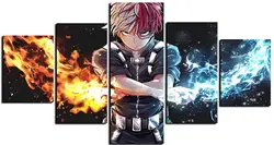 Hot sale 5 panels home decor canvas painting set Japanese style 3d anime poster wall art with stretched frame