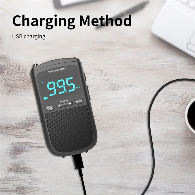 Portable AM FM Radios Pocket Player Radio with Speaker & Headphone Jack