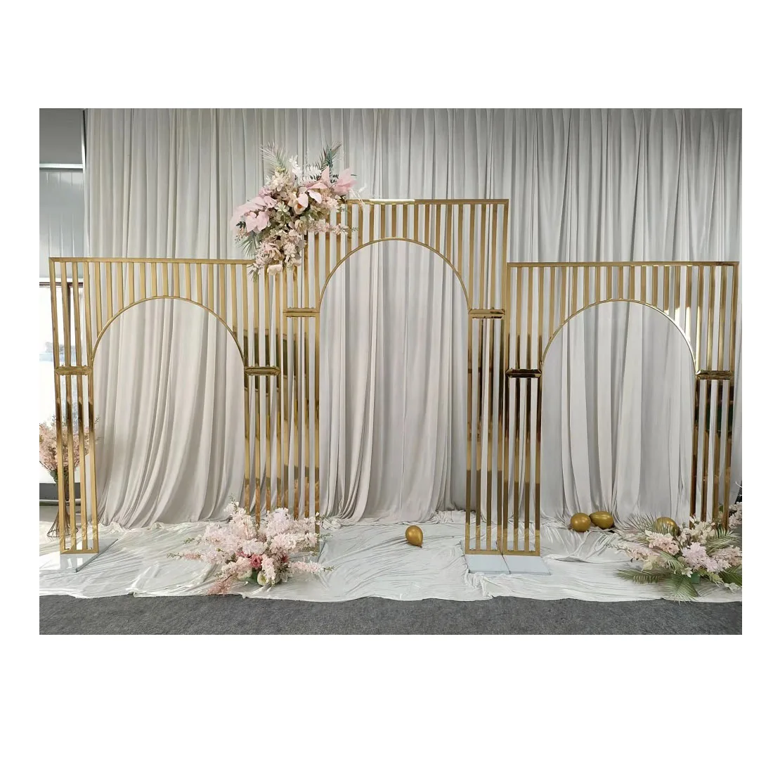 Свадебная дверь в форме свадьбы золотой металлический фон из нержавеющей стали блестящие материалы Свадебное Украшение Декор