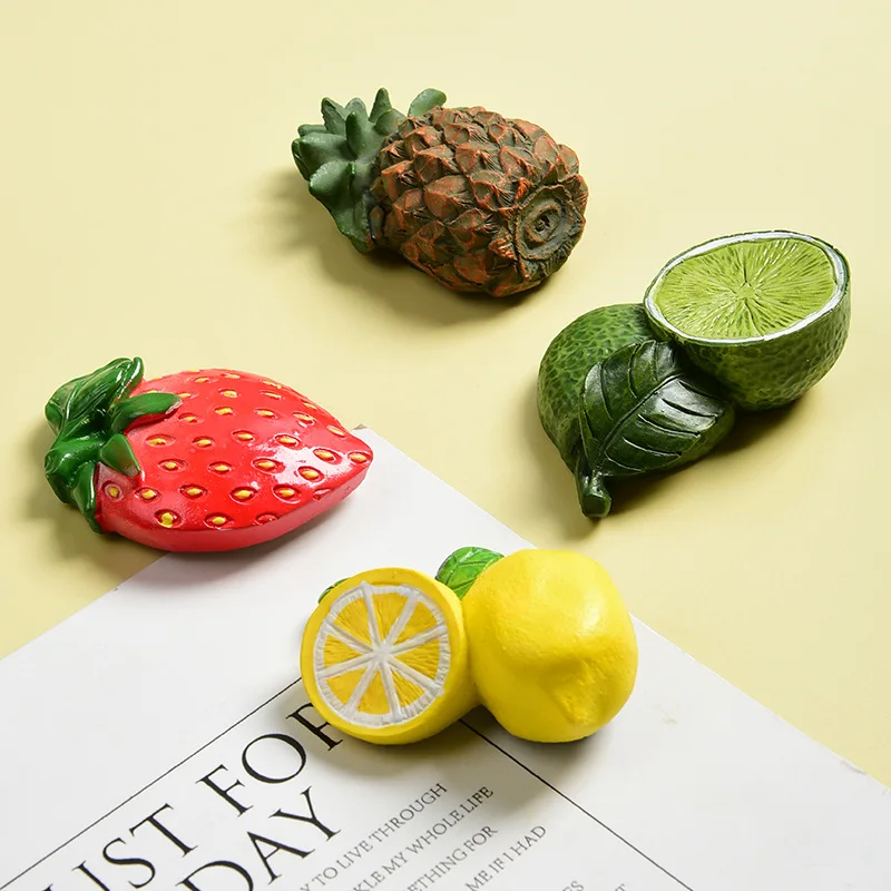Wholesale New Arrival Fruit Food Refrigerator Stickers 3d Creative Net Red Korean Ins Wind Pineapple Fridge Magnet