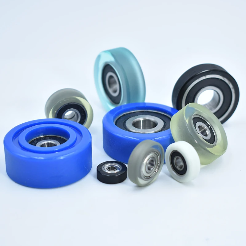 PU68822-7 PU Pulley Roller Bearing 8x22x7mm Polyurethane Coated Guide Wheel For Industrial Woodworking Tools