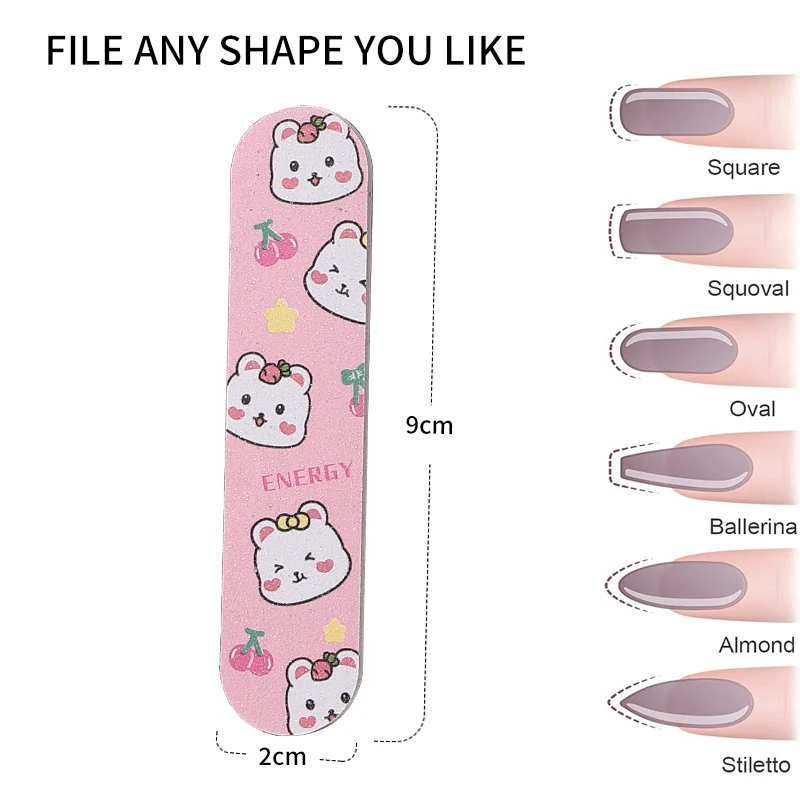 LMLTOP Single manicure polishing beauty tool Callus Treatment cute sandpaper file mini handle portable nail file Polish SY577