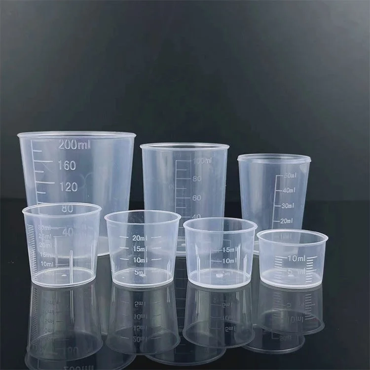 Hot Sale Laboratory 50ml Clear Plastic Measuring Beaker Cups PP plastic liquid scale measurement cup medicine measuring cups