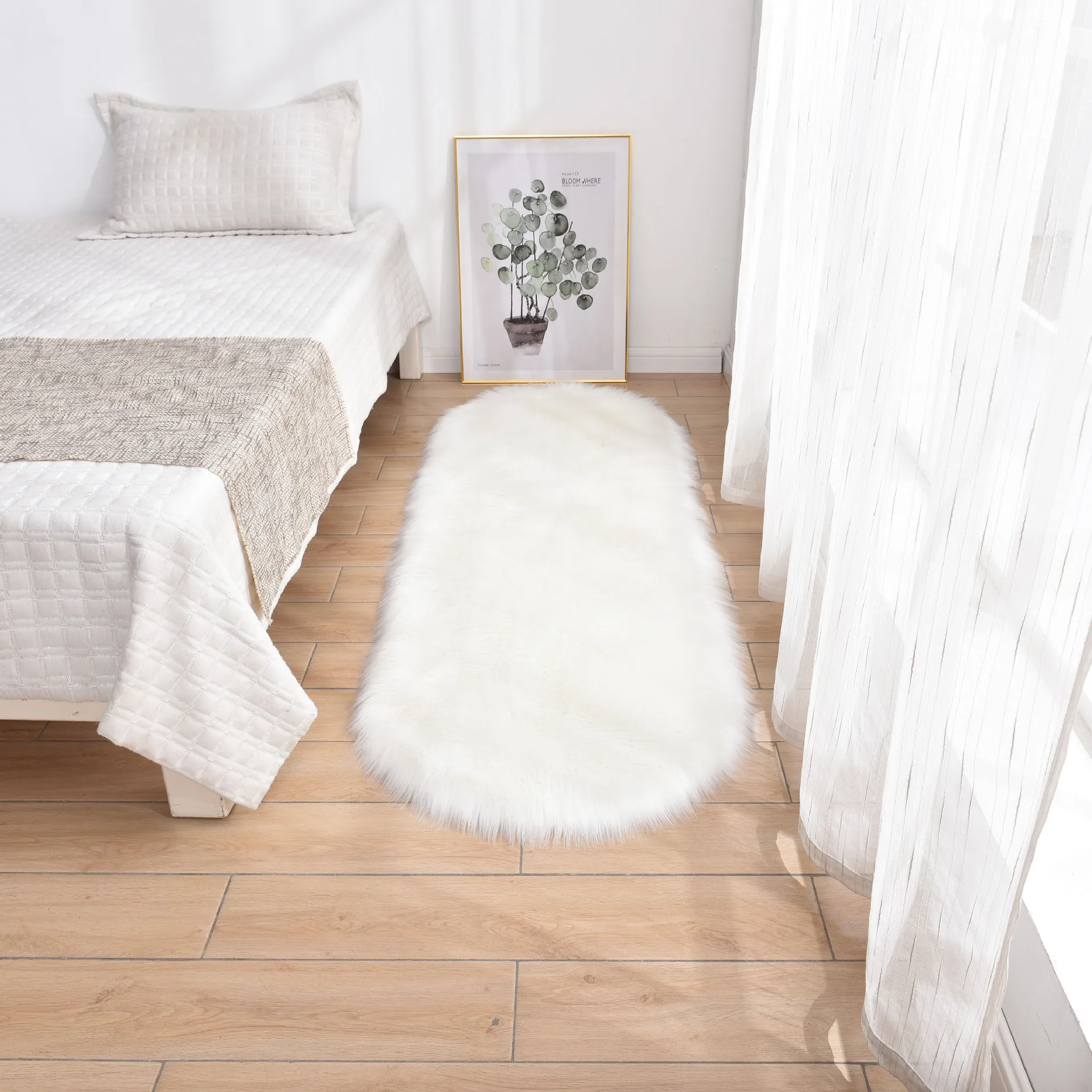 Drop Shipping Shaggy Fur Carpet Bedroom Rug Sheepskin Carpet And Rugs Living Room Decoration With Customized