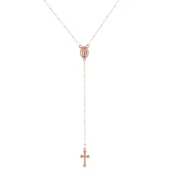 Vintage Christian Cross Pendant Necklace Religious Rosary Religious Blessed Virgin Gold Choker Necklace Jewelry