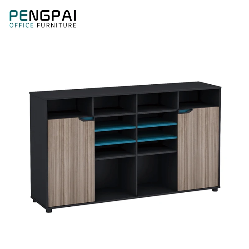 Pengpai custom design wooden rectangle office storage cabinet with door
