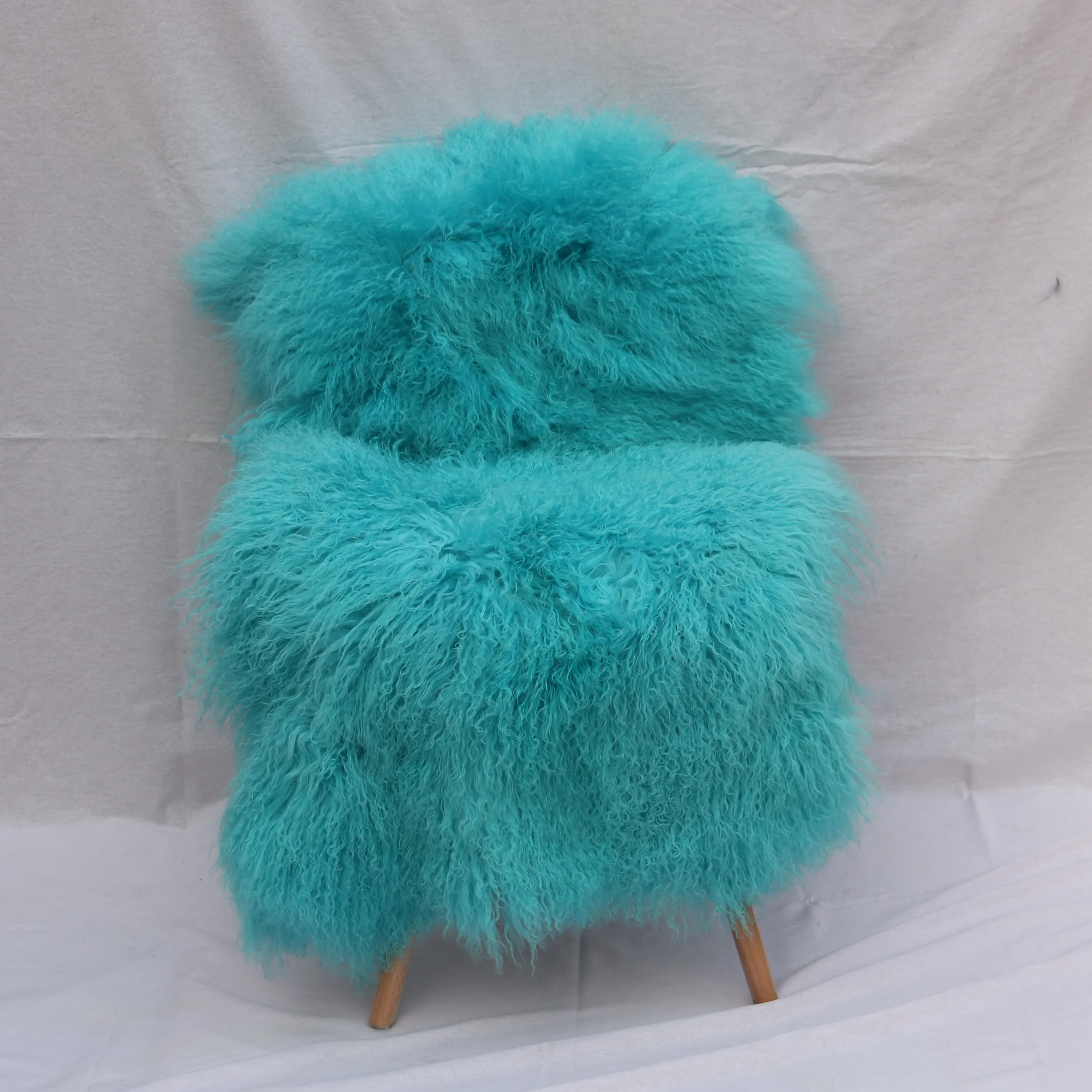 100% Real Mongolian Sheepskin Hide Pelt Throw Rug Plate Tibetan Lamb Wool Carpet Curly