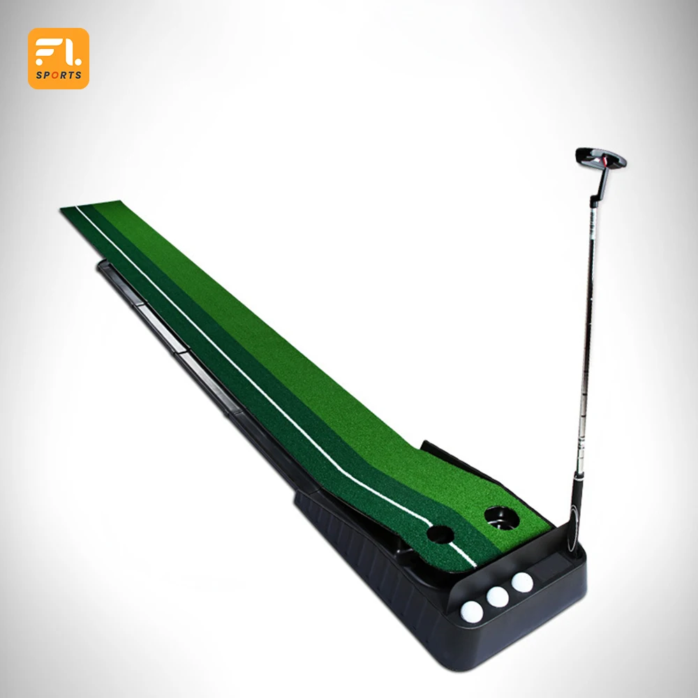 Indoor Golf Putting Mat with Auto Ball Return Golf Practice Mat Easy to store Golf Track Mat