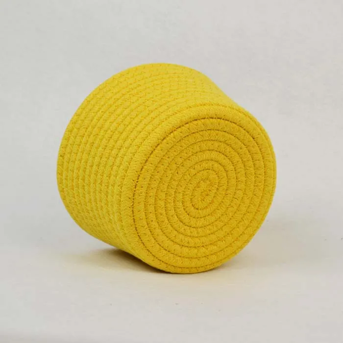 house hold storage bins cotton rope basket with handles for key