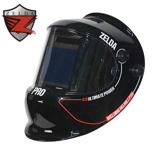 High Quality Black Helmet for Iron Fibra De Carbono Soldadura Casco Full Black Welding Helmets with Big Screen