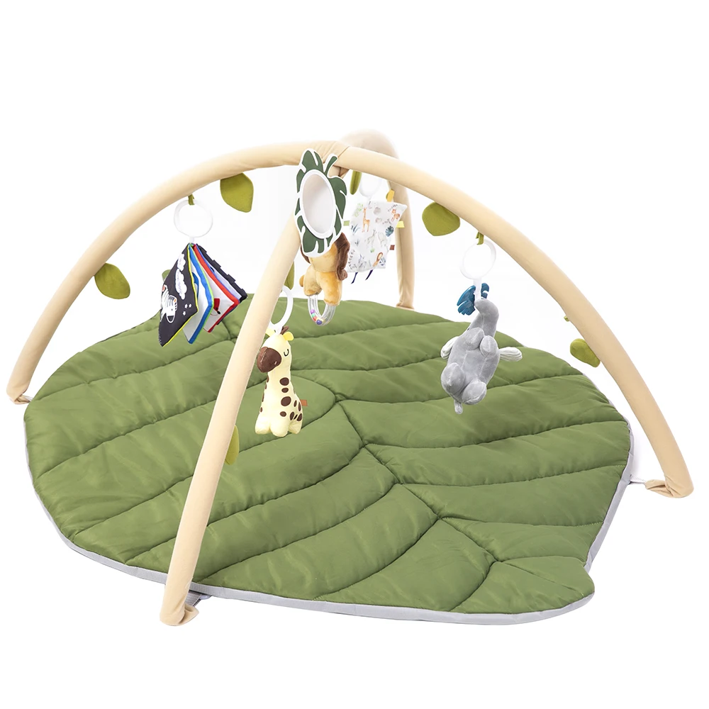 Baby Play Gym Activity Mat  Leaf Shaped Baby Play Mat Tummy Time Mat Promote Motor Skills Sensory Development