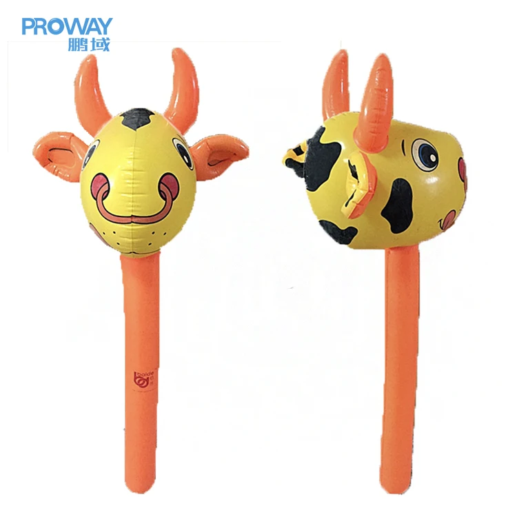 Wholesale Custom Inflatable Animal Stick Giraffe PVC Children Toy Head Long