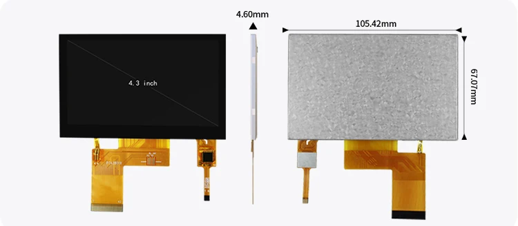 Polcd 4.3 inch LCD Module 800x480 RGB interface Normally Black CTP Touch Screen TFT LCD Displays