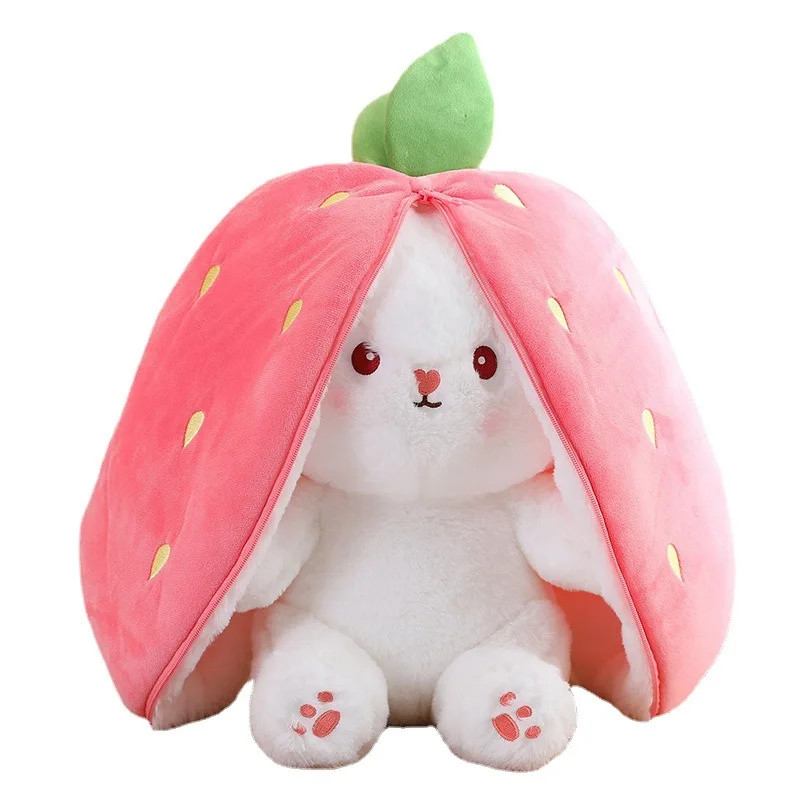 Hot Selling 2024 Products Easter Rabbit Transformed Rabbit Small Fruit Doll Strawberry Bunny &carrot Plush Toys