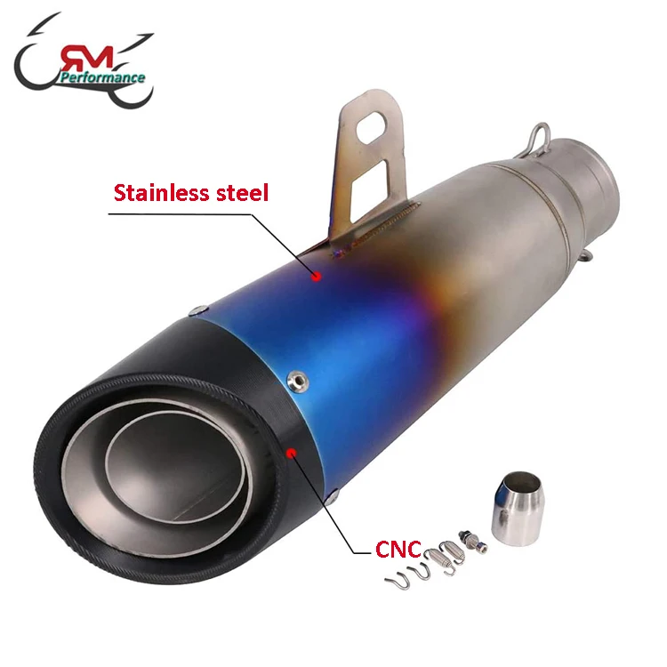 Universal Stainless Steel Muffler Silence exhaust pipe for SC Project Motorcycle Scooter  Motocross Parts Motor