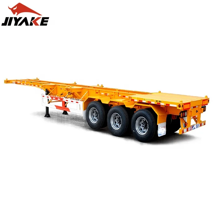 Hot Sales To Africa Jiyake Skeleton Semi trailer Container Trailer Truck Lowbed Truck Trailer for Sale