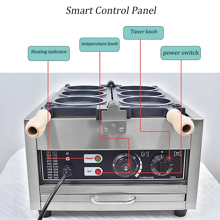 Electric Bubble Waffle Maker Industrial Commercial 4Pcs Cheese Stick Gas Customized Gold Coin Waffle Maker For Snack Equipment