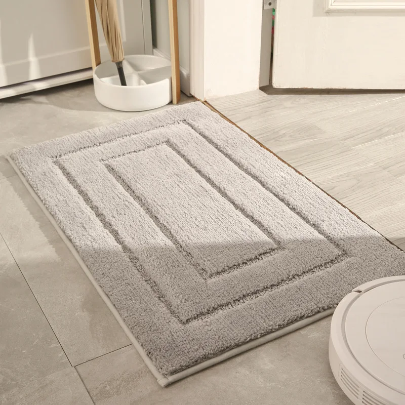 Reliable Factory Low Moq Thickened Back-shaped Gray Brown Color Absorbent Non-slip Foot Floor Bathroom Rug Mat