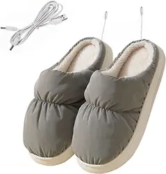 Женские и мужские зимние перезаряжаемые электрические Тапочки с подогревом через USB, подогревающие плюшевые стельки, обувь с подогревом