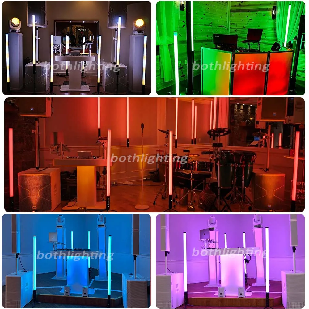 IP65 Outdoor 360 Tube Light Led DJ Booth Set RGBWA 5in1 Pixell Wireless DMX512 WIFI Remote Smart Wedding Party Tube Uplight