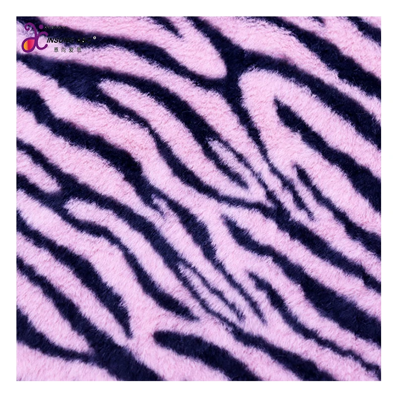Manufacturer Custom Animal Pattern Polyester Plush Fabric Printed Rabbit Fur Fabrics For Garment Toys