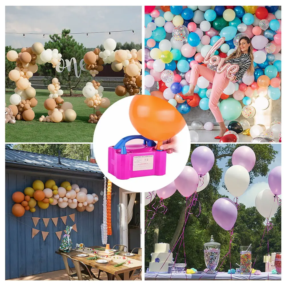 Electric Balloon Air Pump Inflator Dual-Nozzle Globos Machine All Style Portable for Party High Voltage Air Balloon Pump