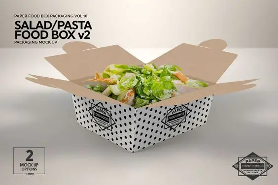 Factory Wholesale Disposable Kraft Paper Box For Food Salad Noodle Take Out Food Packaging Container Fish and Chip Box
