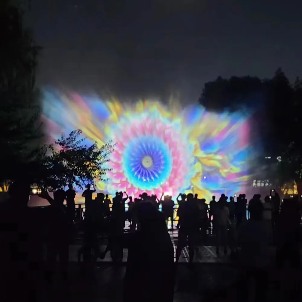 Water Curtain Projection Fountain Projection Water Curtains Fountain 3D Mapping Water Screen Laser Projector with Sound System