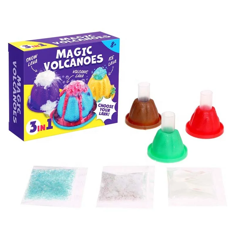 DIY Science Experiment 3in1 Volcano Model Kit Make Your Unique Lava Toys Craft Kits For Kids DIY