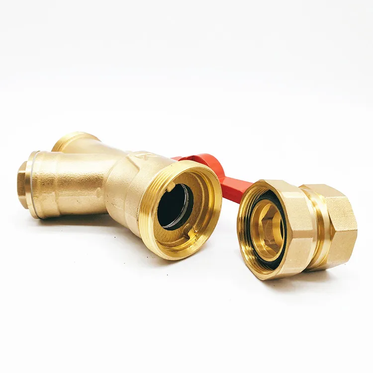 Manual DN25-DN32 pressure 1.6Mpa 1inch Female thread double true union ppr brass Multi-function water ball valve with filter