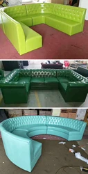 high density foam Tufted Leather Customized Luxury strip night club sofa lounge nail bar furniture