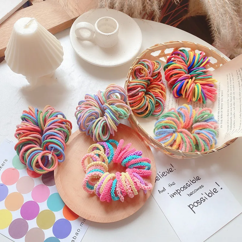 New style kids hair accessories Top quality colorful Scrunchies hairband simples elastic hair tie for girls