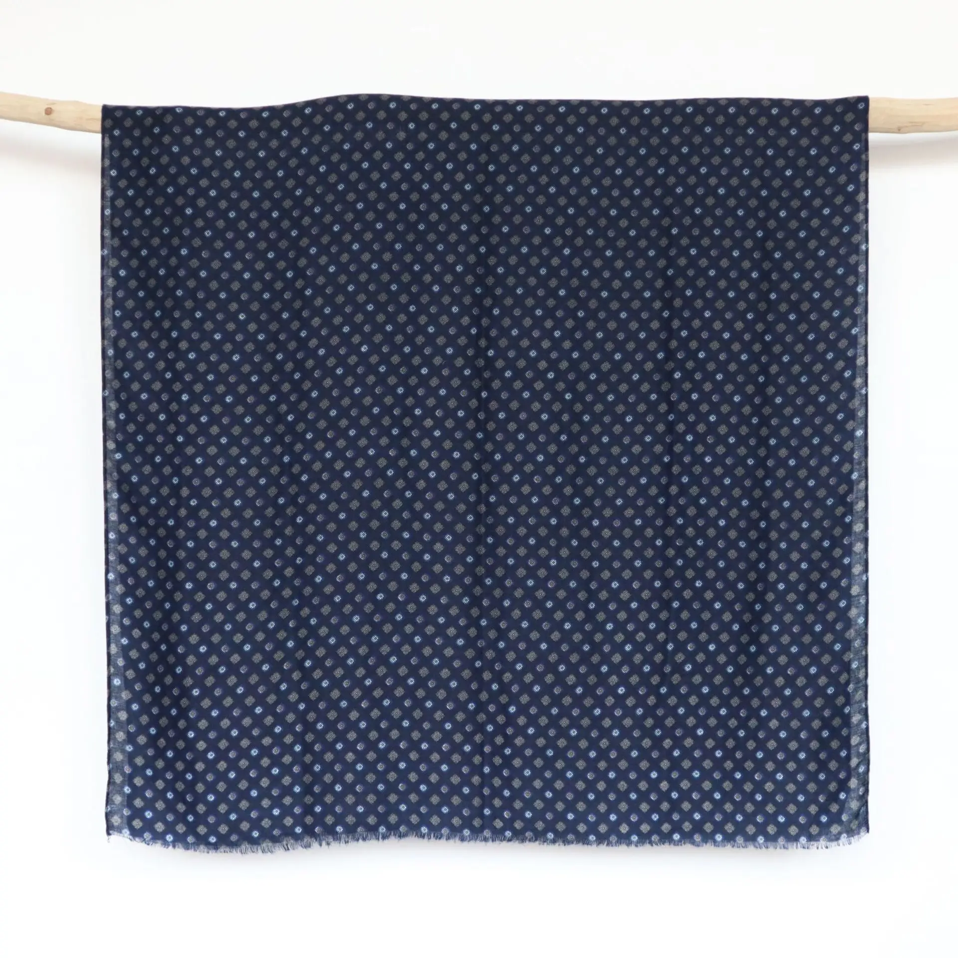 Navy color men luxury suit scarf printed style man soft spring autumn neck scarves light weight long size tie scarves