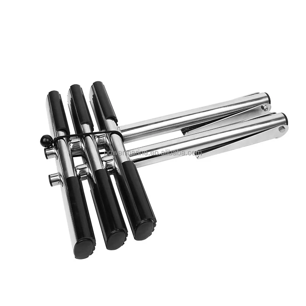 High Quality AISI316/304 Stainless Steel Folding 3 Steps Marine Hardware Telescopic Dive Ladder For Boat