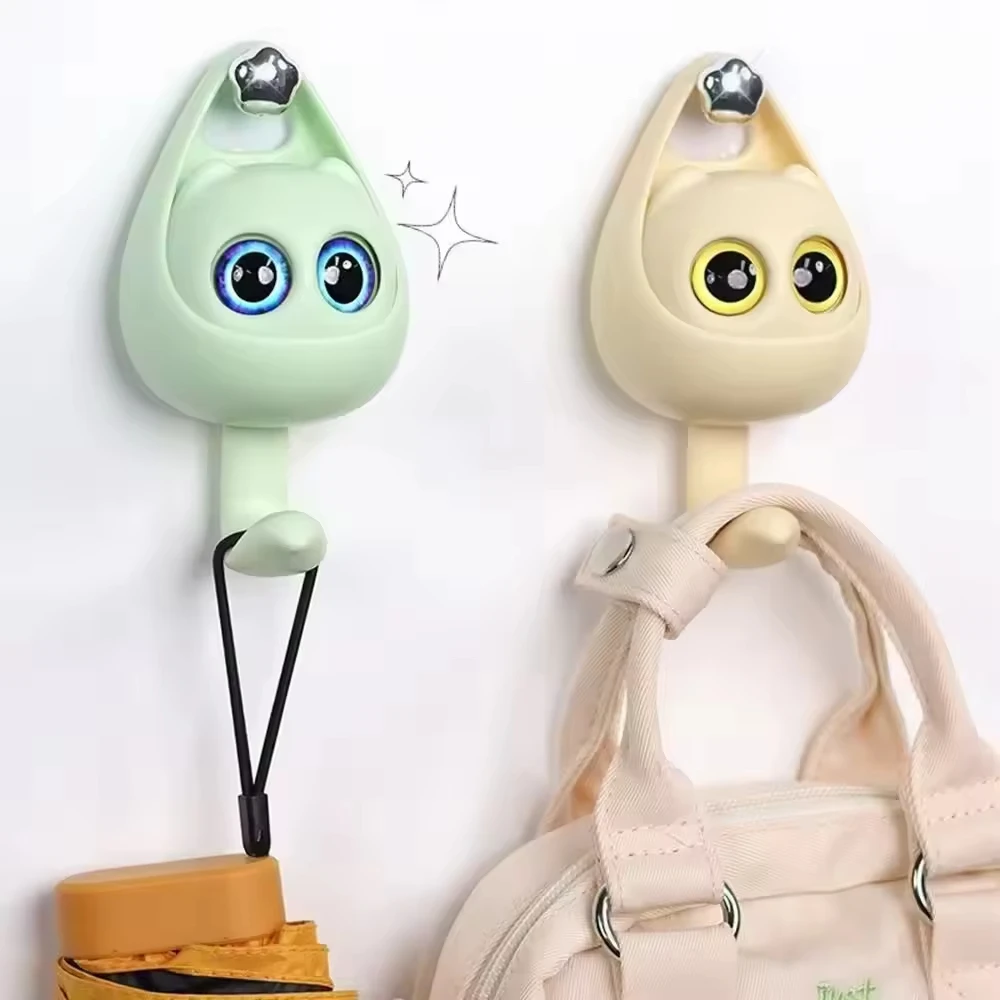 ODM/OEM Creative Blink Cat Hook Cute Seamless Bedroom Door Hanger Hook Key Rack Wall Decoration