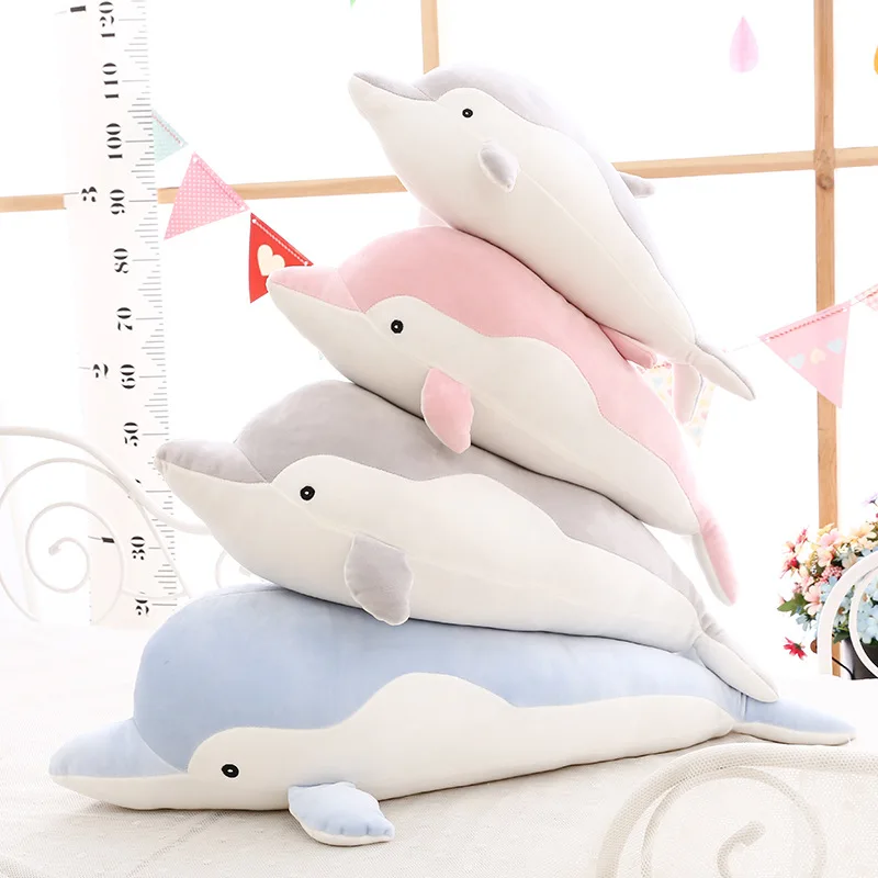 Dolphin Plush Dolls Hugging Pillow Stuffed Animal Plushies Toys Room Decor Gifts for Kids Children Girls Boys