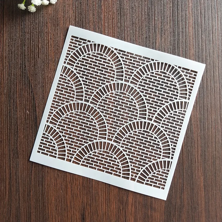 New Hot Selling Tile Stain Texture Painting Stencil  PET Template Set Spray Painting Stencils