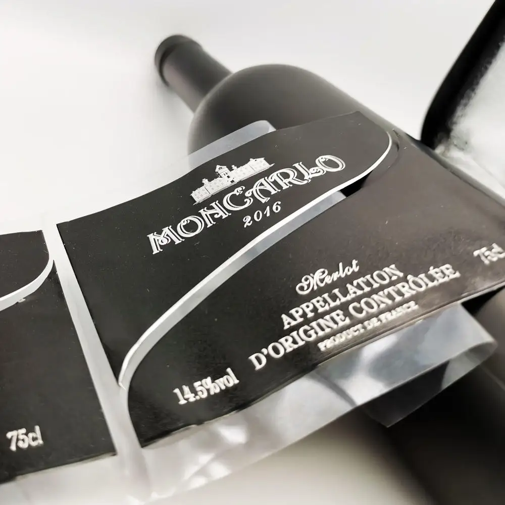 Custom Hot Quality Luxury Metal Wine Label Sticker Printing Wine Bottle Label Foil embossed Packaging Label For Wine