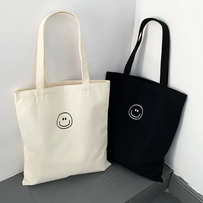 custom Size large canvas tote bag custom printed logo own design cotton hand bags with pocket and zipper