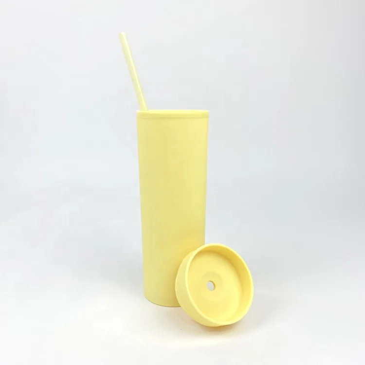 
Personalized Skinny TUMBLERS Matte Pastel Colored Acrylic Tumblers 16oz Double Wall Plastic Tumblers With Straw travel mug 