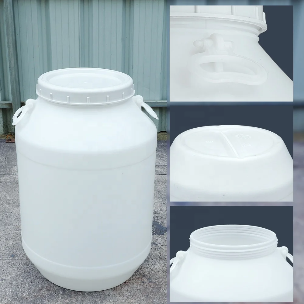  Л белый пластиковый барабан HDPE с крышкой и ручкой для химических
