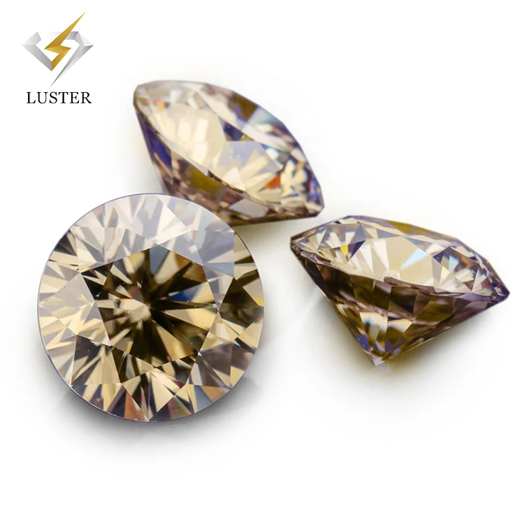 Champagne Light Yellow Moissanite 1.25~25mm Round Brilliant Cut Light Yellow Round Yellow Moissanite