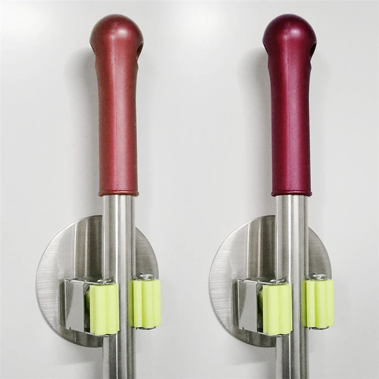 
Manufacturers Exclusively Non-perforated Bathroom Kitchen Stainless Steel Broom Mop Holder 