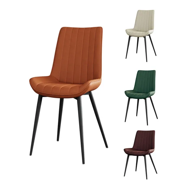 french modern leather relax orange neva leisure soft comfortable armless dining leisure chair in dining room industria