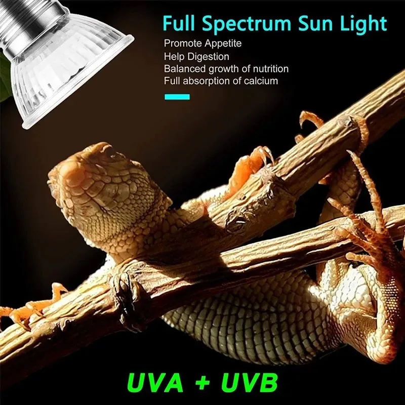 25w 50w 75w Sun Uv Halogen Heating Lamp Bulb Uva Uvb 3.0 Reptile Full Spectrum Turtle Basking Spot Light Lamp